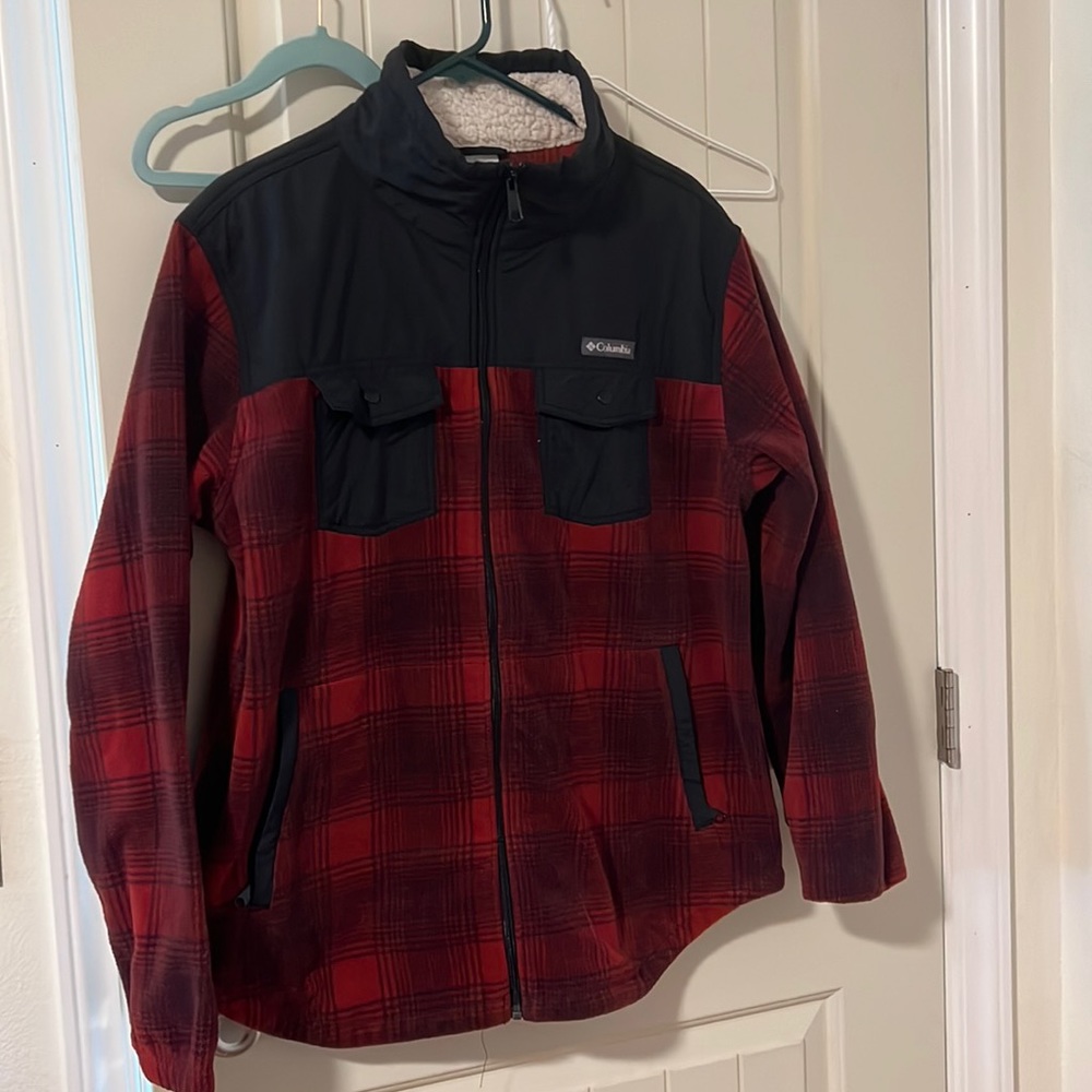 Columbia plaid fleece jacket